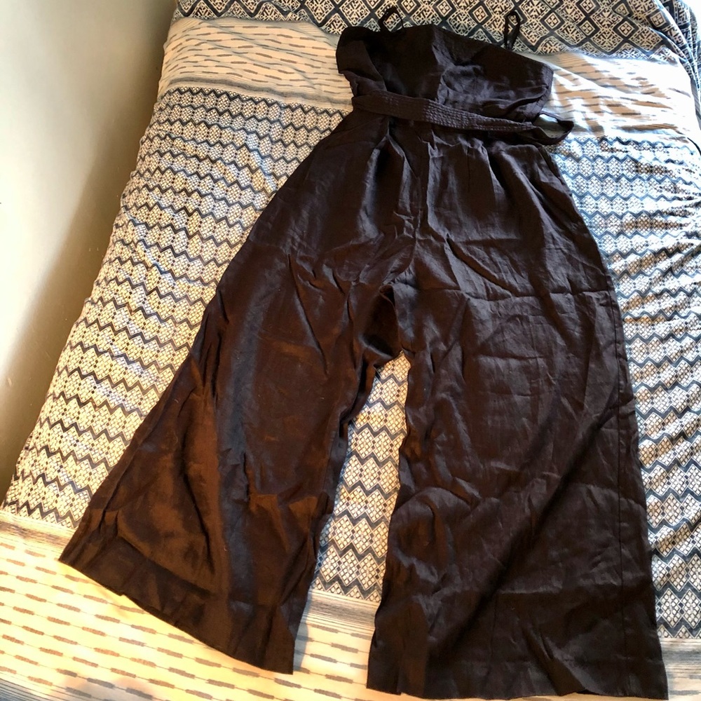 JCrew black linen jumpsuit